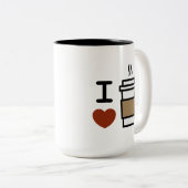 Tasse 2 Couleurs J'adore le café (Devant droit)