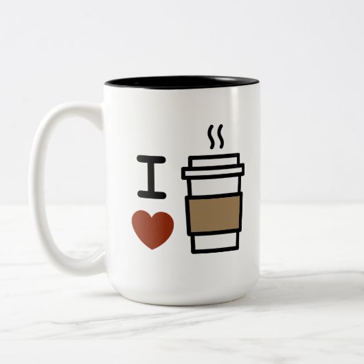 Tasse 2 Couleurs J'adore le café (Gauche)