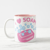 Tasse 2 Couleurs J'adore le savon (Gauche)