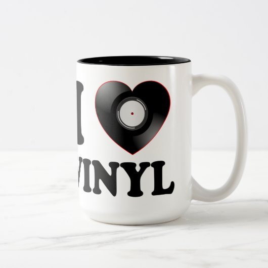 TASSE 2 COULEURS J'ADORE LE VINYLE (Droit)