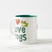 Tasse 2 Couleurs J'adore les grenouilles (Devant gauche)