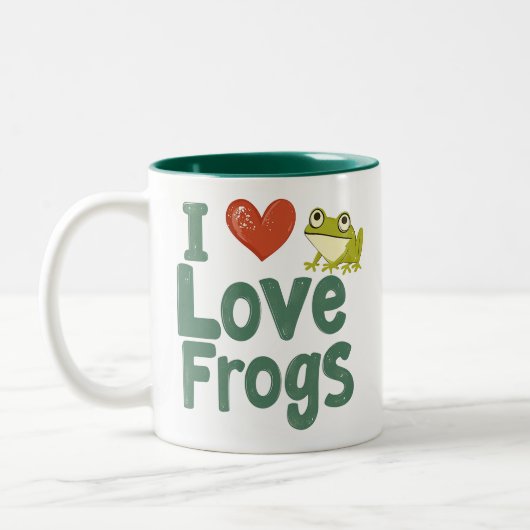 Tasse 2 Couleurs J'adore les grenouilles (Gauche)