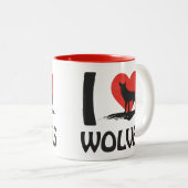Tasse 2 Couleurs J'adore les loups (Devant droit)