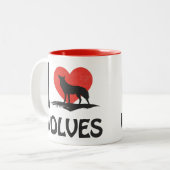 Tasse 2 Couleurs J'adore les loups (Devant gauche)