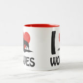 Tasse 2 Couleurs J'adore les loups (Centre)