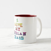 Tasse 2 Couleurs J'adore mes chèvres nubiennes (Devant droit)