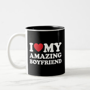 Tasse 2 Couleurs J'adore mon incroyable petit ami Je suis amoureuse