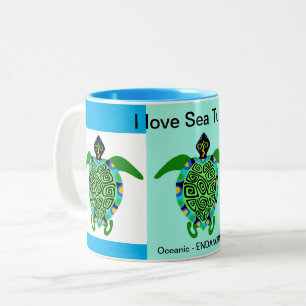 Tasse 2 Couleurs J'adore Sea TURTLES - Wildlife - Conservation - Aq