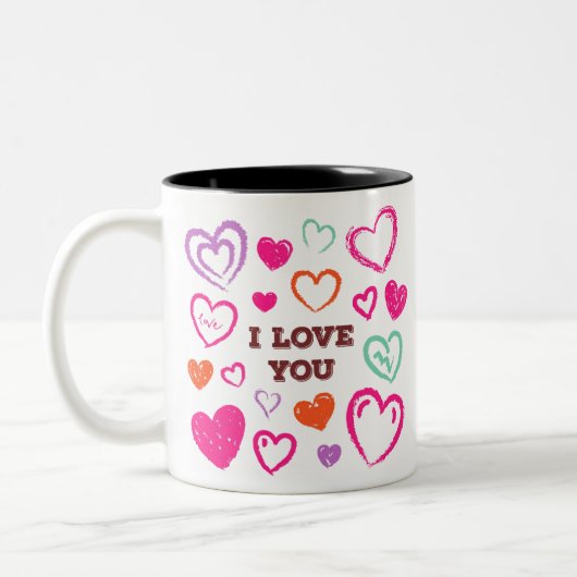 TASSE 2 COULEURS J'ADORE VOUS DESIGN. (Gauche)