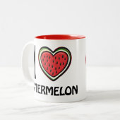 Tasse 2 Couleurs J'adore Watermelon (Devant gauche)