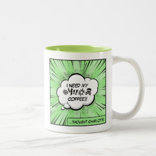 Tasse 2 Couleurs J'ai besoin de mon café : Bande dessinée drôle de