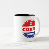 Tasse 2 Couleurs J'ai codé aujourd'hui (Devant droit)