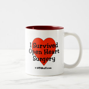 Tasse 2 Couleurs J'ai survécu à la chirurgie cardiaque ouverte