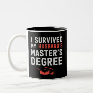 Tasse 2 Couleurs J'ai survécu à la remise de diplôme de maîtrise de