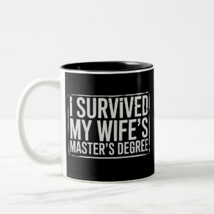 Tasse 2 Couleurs J'ai survécu à la remise de diplôme de master de m