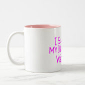 Tasse 2 Couleurs J'ai survécu à mes filles épousant le rose (Gauche)