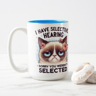 Tasse 2 Couleurs J'ai une Ouïe Sélective Cadeau pour Amateur de Cha