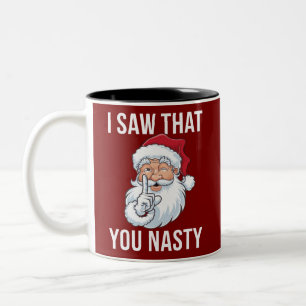 Tasse 2 Couleurs J'Ai Vu Que Vous Nasty Drôle Noël Hilariant