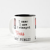 Tasse 2 Couleurs J'Ai Vu Stampé Notaire Public Texas (Devant gauche)