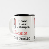 Tasse 2 Couleurs J'Ai Vu Stampé Notaire Public Wisconson (Devant gauche)
