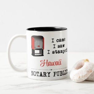 Tasse 2 Couleurs J'Ai Vu Un Notaire Éteint Public Hawaii