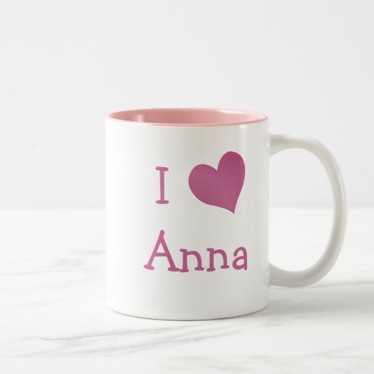 Tasse 2 Couleurs J'aime Anna (Droit)