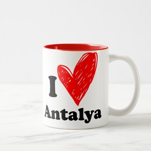 Tasse 2 Couleurs J'aime Antalya (Droit)