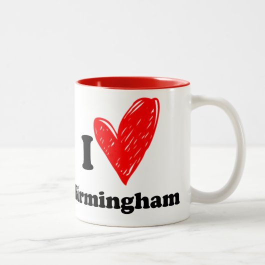 Tasse 2 Couleurs J'aime Birmingham (Droit)