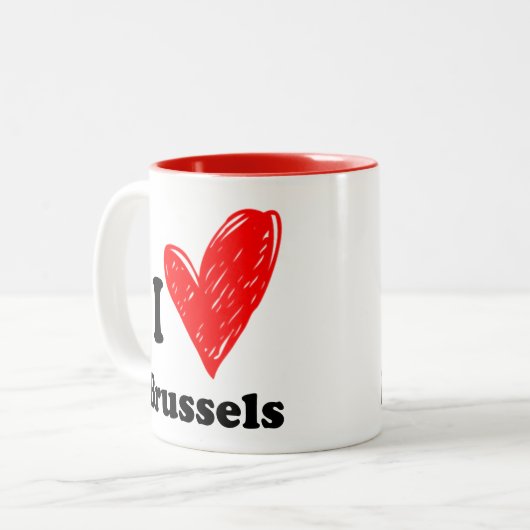 Tasse 2 Couleurs J'aime Bruxelles (Devant gauche)