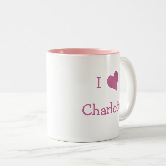 Tasse 2 Couleurs J'aime Charlotte (Devant droit)