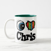 Tasse 2 Couleurs J'aime Chris (Gauche)