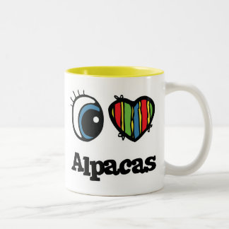 Tasse 2 Couleurs J'aime (Cœur) les Alpagas