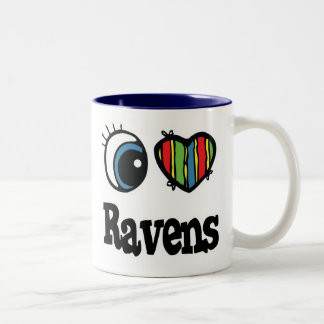 Tasse 2 Couleurs J'aime (cœur) les Ravens