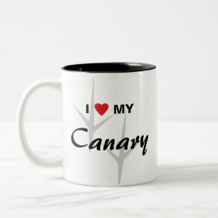 Tasse 2 Couleurs J'aime (coeur) ma conception de voies d'oiseau