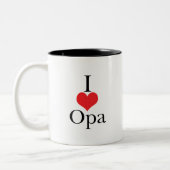 Tasse 2 Couleurs J'aime (coeur) Opa (Gauche)