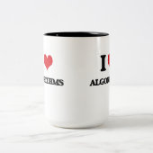 Tasse 2 Couleurs J'aime des algorithmes (Centre)