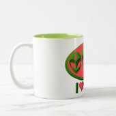 Tasse 2 Couleurs J'aime des aliens (Gauche)
