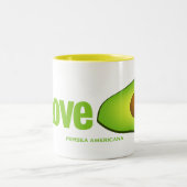 Tasse 2 Couleurs J'aime des avocats (Centre)