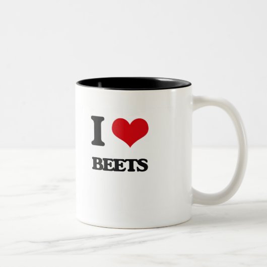 Tasse 2 Couleurs J'aime des betteraves (Droit)