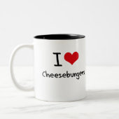 Tasse 2 Couleurs J'aime des cheeseburgers (Gauche)