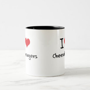 Tasse 2 Couleurs J'aime des cheeseburgers