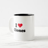 Tasse 2 Couleurs J'aime des clones (Devant gauche)