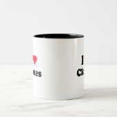 Tasse 2 Couleurs J'aime des clones (Centre)