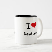 Tasse 2 Couleurs J'aime des dentiers (Devant droit)
