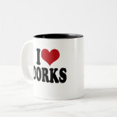 Tasse 2 Couleurs J'aime des dorks (Devant gauche)