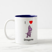 Tasse 2 Couleurs J'aime des dragons (Gauche)