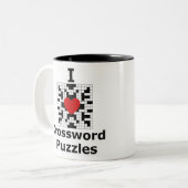 Tasse 2 Couleurs J'aime des jeux de mots croisé (Devant gauche)