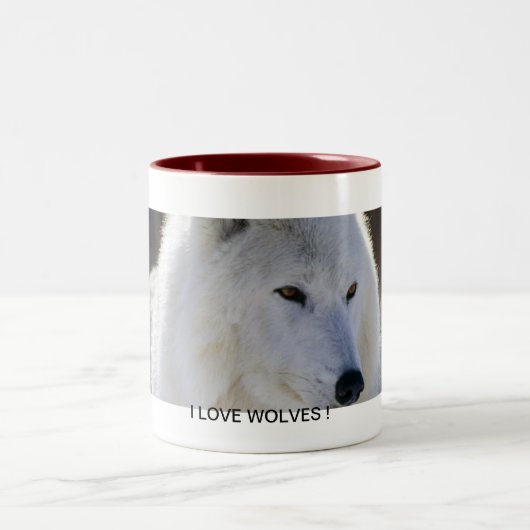 Tasse 2 Couleurs J'aime des loups (Centre)