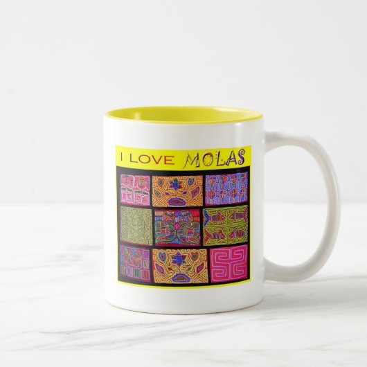 Tasse 2 Couleurs J'aime des Molas : Édredon (Droit)