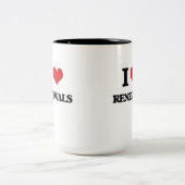 Tasse 2 Couleurs J'aime des renouvellements (Centre)